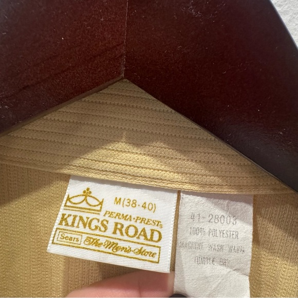 Vintage Sears Yellow Men's Casual Button Down Shirt - Picture 3 of 5